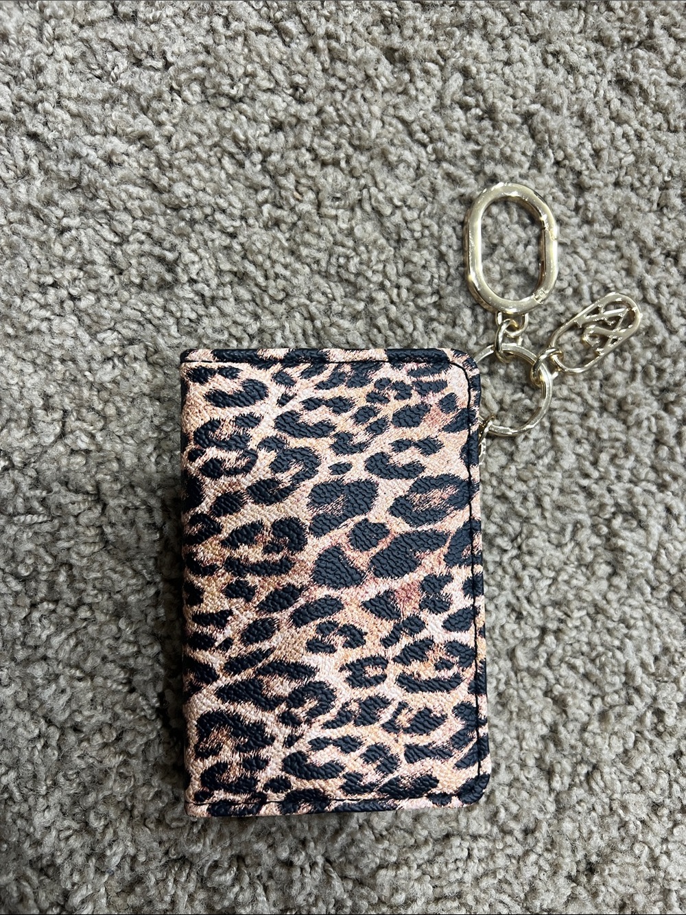 Victoria's Secret Leopard-Print Cardholder with Gold Keyring